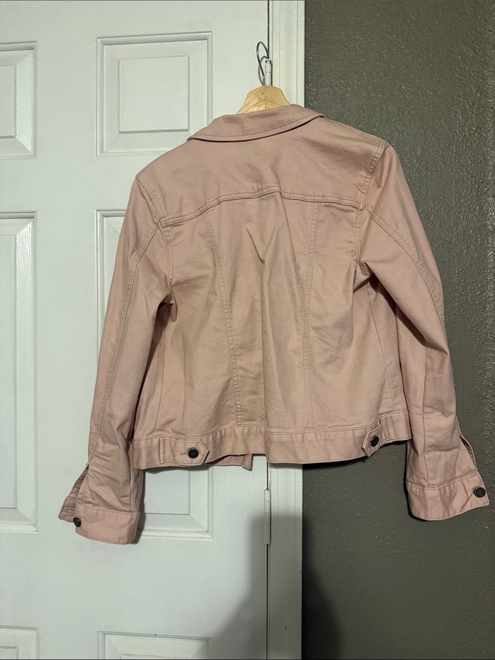 Market & Spruce Blush Pink Cotton-Blend Trucker Jacket - Picture 2 of 5